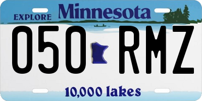 MN license plate 050RMZ
