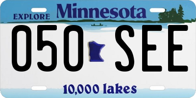 MN license plate 050SEE