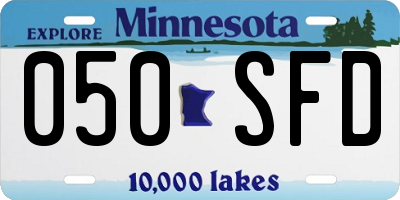MN license plate 050SFD