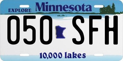 MN license plate 050SFH