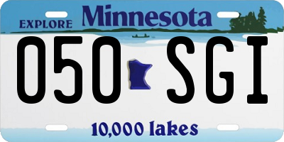 MN license plate 050SGI