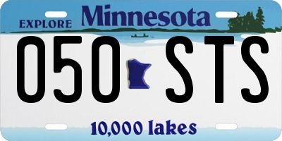 MN license plate 050STS
