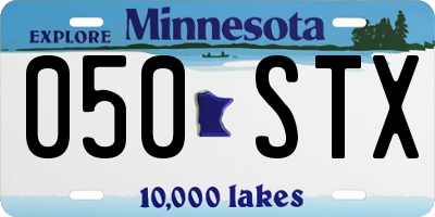 MN license plate 050STX