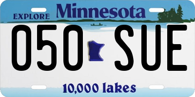 MN license plate 050SUE