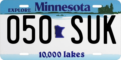 MN license plate 050SUK