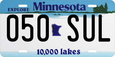 MN license plate 050SUL