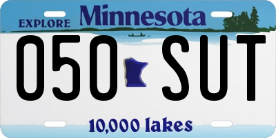 MN license plate 050SUT