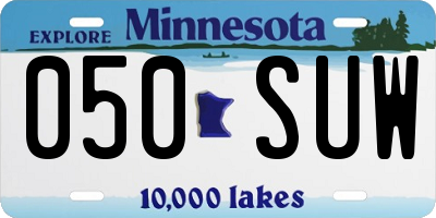 MN license plate 050SUW