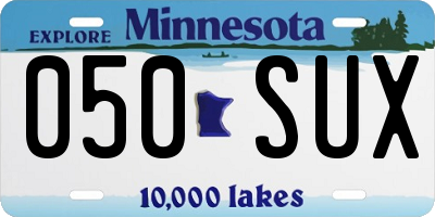 MN license plate 050SUX