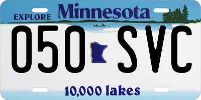 MN license plate 050SVC