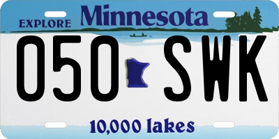 MN license plate 050SWK
