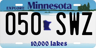 MN license plate 050SWZ