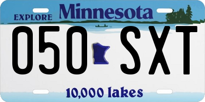 MN license plate 050SXT