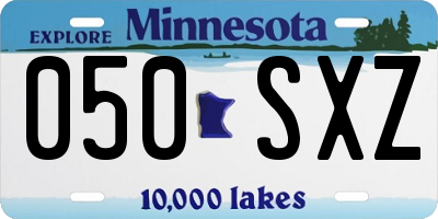 MN license plate 050SXZ