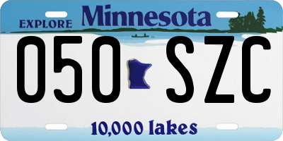 MN license plate 050SZC