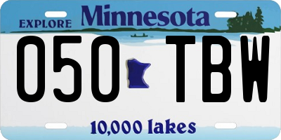 MN license plate 050TBW