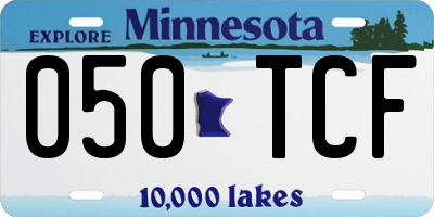 MN license plate 050TCF