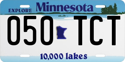 MN license plate 050TCT