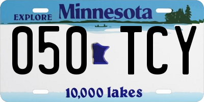 MN license plate 050TCY