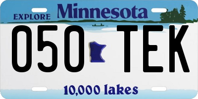 MN license plate 050TEK