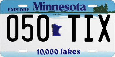 MN license plate 050TIX
