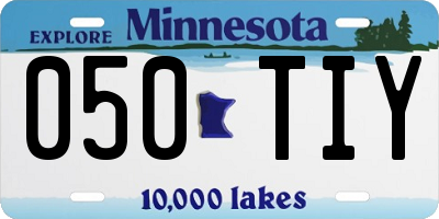 MN license plate 050TIY