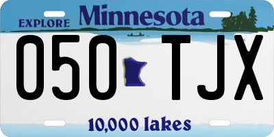 MN license plate 050TJX