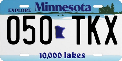 MN license plate 050TKX