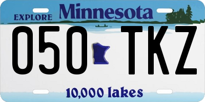 MN license plate 050TKZ