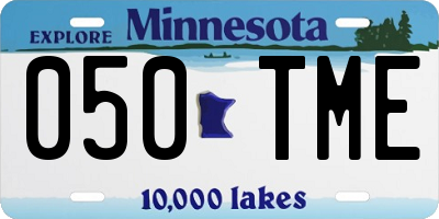 MN license plate 050TME