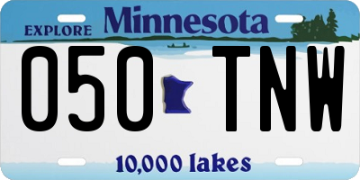 MN license plate 050TNW