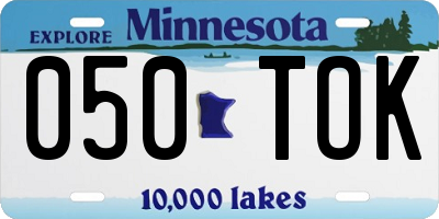 MN license plate 050TOK
