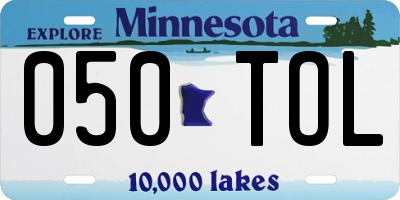 MN license plate 050TOL