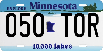 MN license plate 050TOR