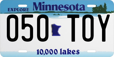 MN license plate 050TOY