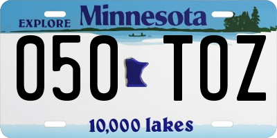 MN license plate 050TOZ