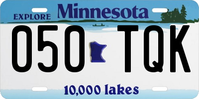 MN license plate 050TQK