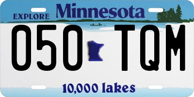 MN license plate 050TQM