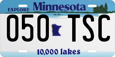 MN license plate 050TSC