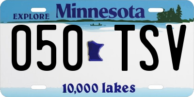 MN license plate 050TSV