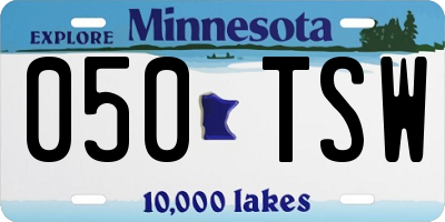 MN license plate 050TSW