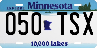 MN license plate 050TSX