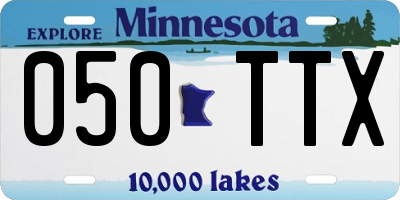 MN license plate 050TTX