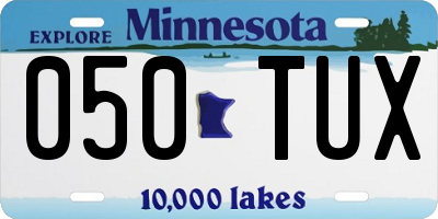 MN license plate 050TUX