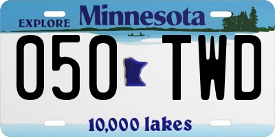 MN license plate 050TWD