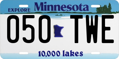 MN license plate 050TWE
