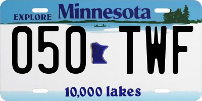 MN license plate 050TWF