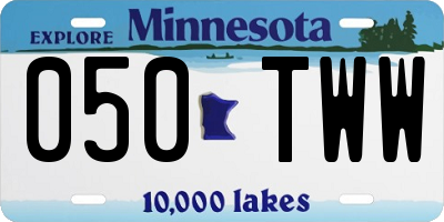 MN license plate 050TWW