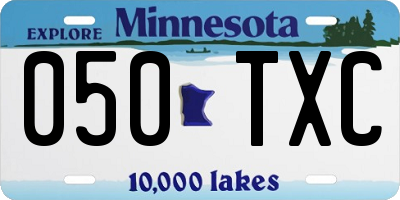 MN license plate 050TXC