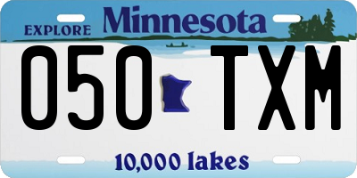 MN license plate 050TXM